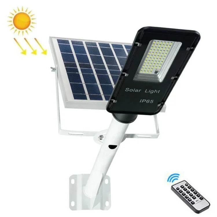 Lampadaire Solaire Extérieur Étanche, Éclairage Routier Intelligent avec Télécommande, T2 68 LED, T3 122 LED, T4 204 LED, T5 300 LED