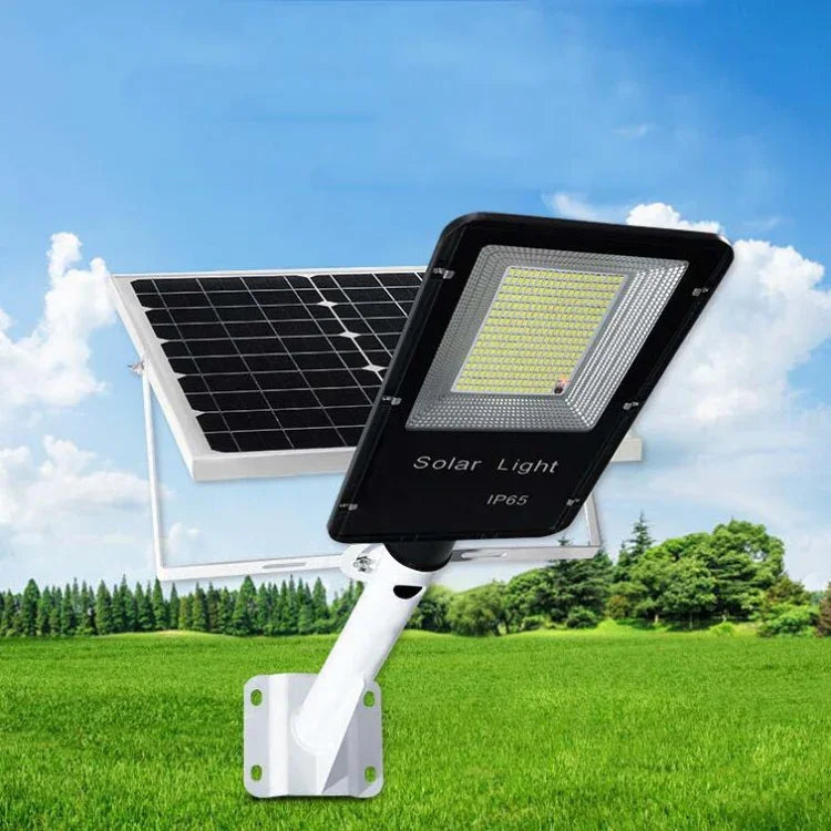 Lampadaire Solaire Extérieur Étanche, Éclairage Routier Intelligent avec Télécommande, T2 68 LED, T3 122 LED, T4 204 LED, T5 300 LED