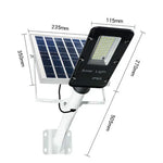 Lampadaire Solaire Extérieur Étanche, Éclairage Routier Intelligent avec Télécommande, T2 68 LED, T3 122 LED, T4 204 LED, T5 300 LED
