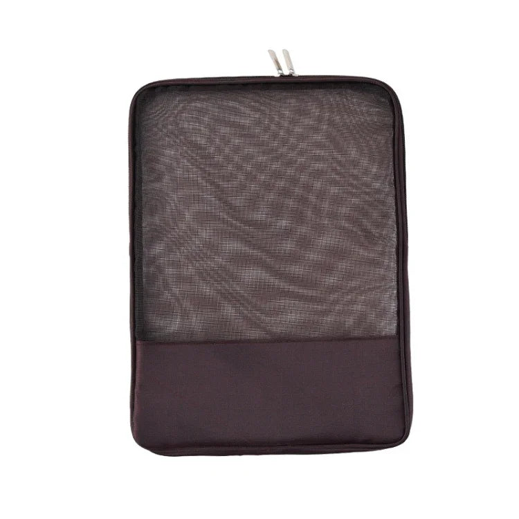 Sac à dossiers zippé en maille translucide Sac de rangement spécial papeterie Pour examens étudiants Couleur aléatoire, Sac de rangement papeterie