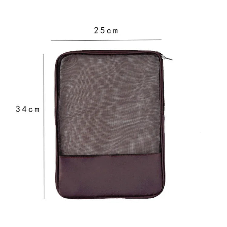 Sac à dossiers zippé en maille translucide Sac de rangement spécial papeterie Pour examens étudiants Couleur aléatoire, Sac de rangement papeterie