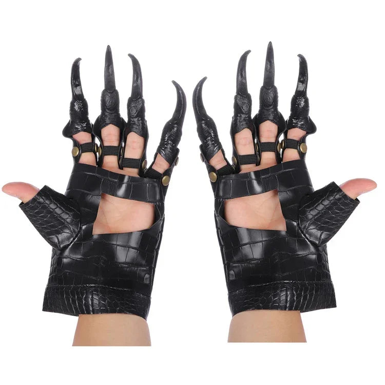 Accessoires de déguisement de carnaval d'Halloween, gants de cosplay, griffes de dragon, gants en forme de griffe de dragon