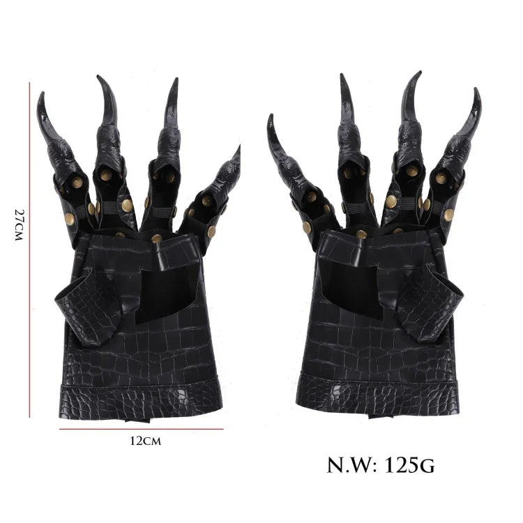 Accessoires de déguisement de carnaval d'Halloween, gants de cosplay, griffes de dragon, gants en forme de griffe de dragon
