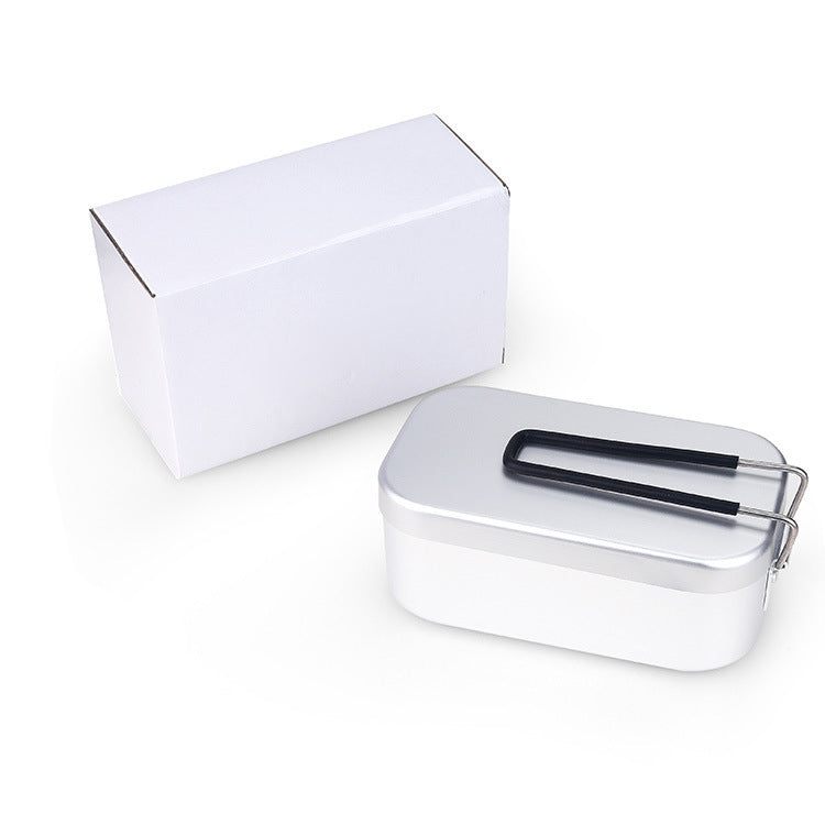 Outdoor Travel Camping Camping Lunch Box Portable Foldable Aluminum Lunch Box Retro Lunch Box Small, Small Regular Lunch Box, Lunch Box And Steaming Rack