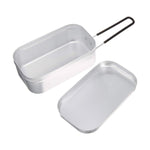 Boîte à déjeuner pliable portable en aluminium pour camping et voyage en plein air, boîte à déjeuner rétro petite, petite boîte à déjeuner standard, boîte à déjeuner avec support vapeur