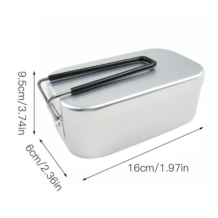 Boîte à déjeuner pliable portable en aluminium pour camping et voyage en plein air, boîte à déjeuner rétro petite, petite boîte à déjeuner standard, boîte à déjeuner avec support vapeur
