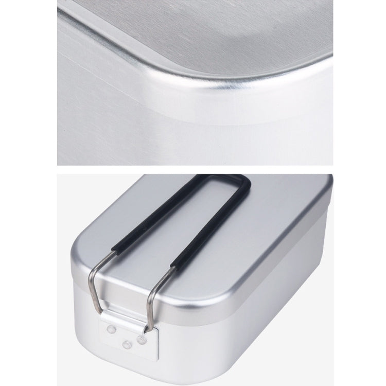 Boîte à déjeuner pliable portable en aluminium pour camping et voyage en plein air, boîte à déjeuner rétro petite, petite boîte à déjeuner standard, boîte à déjeuner avec support vapeur