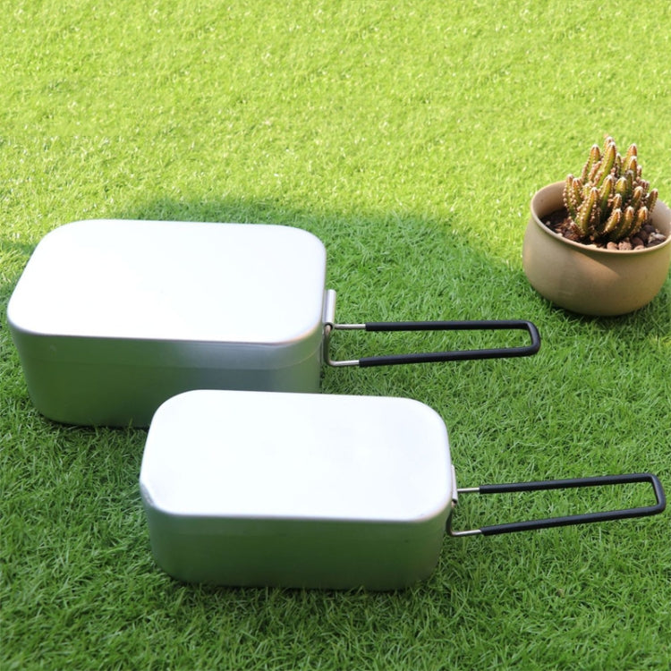 Boîte à déjeuner pliable portable en aluminium pour camping et voyage en plein air, boîte à déjeuner rétro petite, petite boîte à déjeuner standard, boîte à déjeuner avec support vapeur