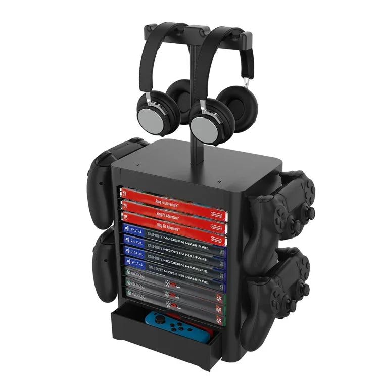 Support de rangement pour disques de jeu et casque audio pour PS5/XSX