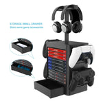 Support de rangement pour disques de jeu et casque audio pour PS5/XSX