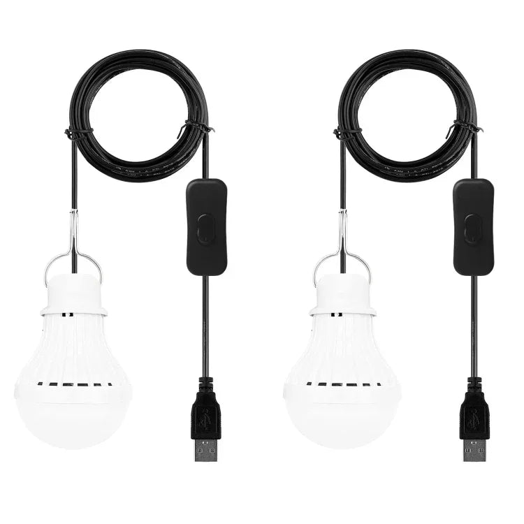 Ampoule USB Lampe de Camping Lampe de Secours, 2 PCS