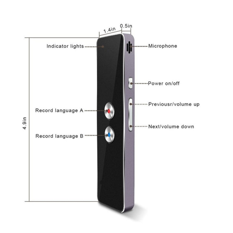 Traducteur vocal T8 de poche pour 30 langues Traducteur portable bidirectionnel en temps réel pour l'apprentissage personnel et les voyages