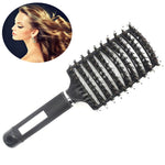 Brosse à cheveux démêlante en nylon avec picots de massage pour femme, brosse de coiffure pour salon