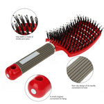 Brosse à cheveux démêlante en nylon avec picots de massage pour femme, brosse de coiffure pour salon