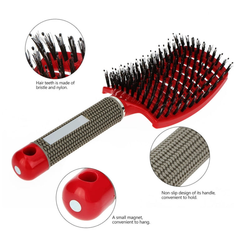 Brosse à cheveux démêlante en nylon avec picots de massage pour femme, brosse de coiffure pour salon