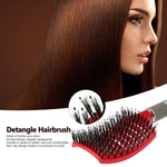 Brosse à cheveux démêlante en nylon avec picots de massage pour femme, brosse de coiffure pour salon