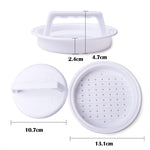 Presse à Hamburger Ronde en Plastique Alimentaire, pour Grillades de Viande Hachée, Moule à Galettes, Outil de Cuisine, 2 PIÈCES Blanc