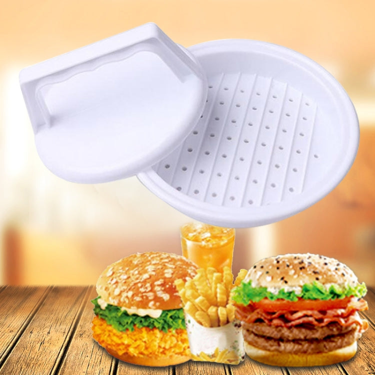 Presse à Hamburger Ronde en Plastique Alimentaire, pour Grillades de Viande Hachée, Moule à Galettes, Outil de Cuisine, 2 PIÈCES Blanc