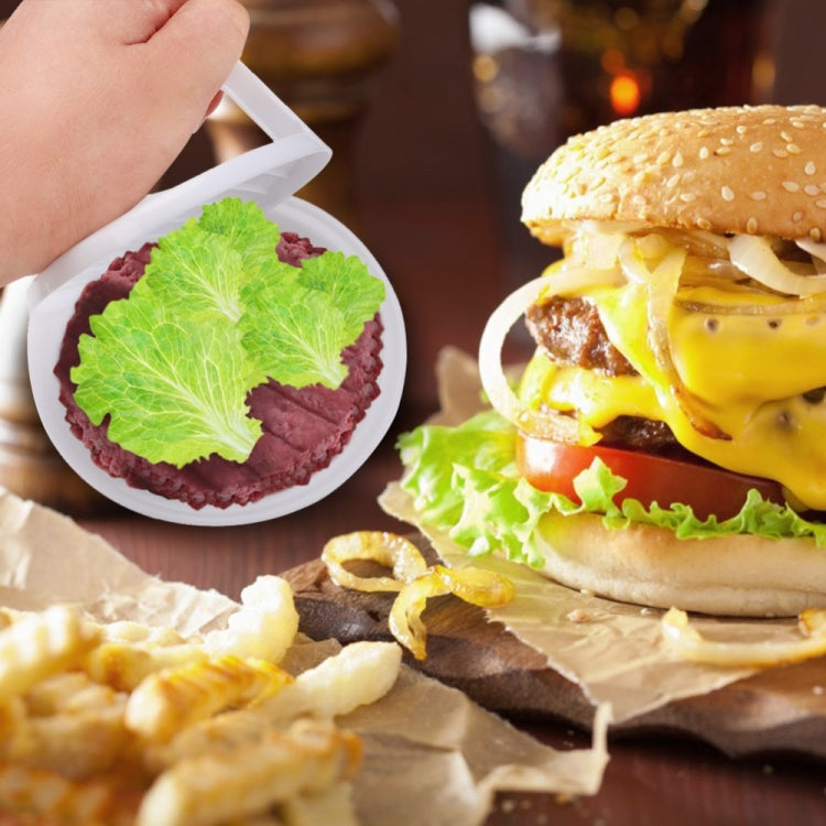 Presse à Hamburger Ronde en Plastique Alimentaire, pour Grillades de Viande Hachée, Moule à Galettes, Outil de Cuisine, 2 PIÈCES Blanc