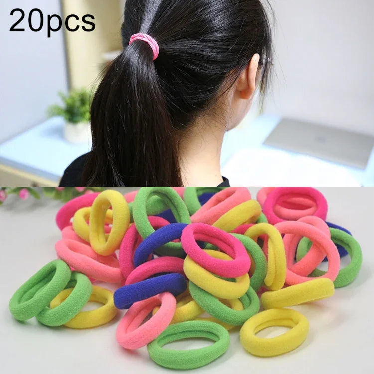 20 pièces / paquet élastiques pour cheveux filles enfants attaches queue de cheval bandeaux élastiques