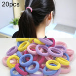 20 pièces / paquet élastiques pour cheveux filles enfants attaches queue de cheval bandeaux élastiques