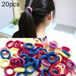 20 pièces / paquet élastiques pour cheveux filles enfants attaches queue de cheval bandeaux élastiques