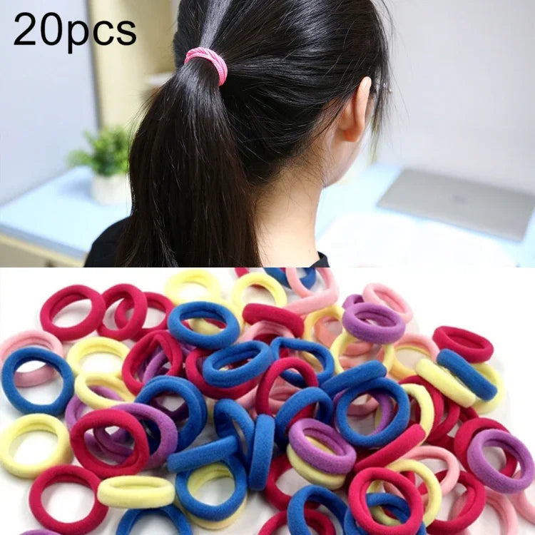20 pièces / paquet élastiques pour cheveux filles enfants attaches queue de cheval bandeaux élastiques