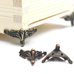 10 PCS Boîte Cadeau Bijoux Bronze Antique Boîte en Bois Pieds Décoratifs Protecteur d'Angle, Protecteur d'Angle Boîte Cadeau Bijoux