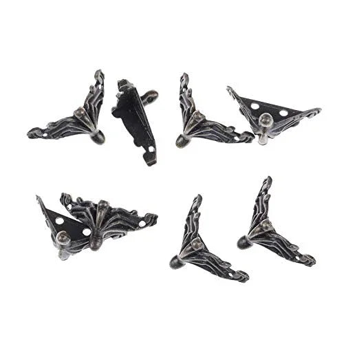 10 PCS Boîte Cadeau Bijoux Bronze Antique Boîte en Bois Pieds Décoratifs Protecteur d'Angle, Protecteur d'Angle Boîte Cadeau Bijoux