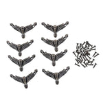 10 PCS Boîte Cadeau Bijoux Bronze Antique Boîte en Bois Pieds Décoratifs Protecteur d'Angle, Protecteur d'Angle Boîte Cadeau Bijoux