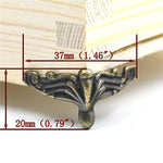 10 PCS Boîte Cadeau Bijoux Bronze Antique Boîte en Bois Pieds Décoratifs Protecteur d'Angle, Protecteur d'Angle Boîte Cadeau Bijoux