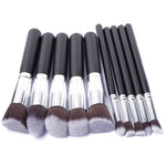 Lot de 10 Pinceaux de Maquillage Argentés/Dorés pour Cosmétiques, Outil de Maquillage Fard à Paupières Poudre, 10 argent noir, 10 platine, 10 or noir, 10 blanc argent, 10 or rose, 10 rose argent