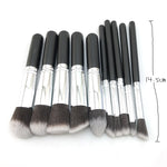 Lot de 10 Pinceaux de Maquillage Argentés/Dorés pour Cosmétiques, Outil de Maquillage Fard à Paupières Poudre, 10 argent noir, 10 platine, 10 or noir, 10 blanc argent, 10 or rose, 10 rose argent