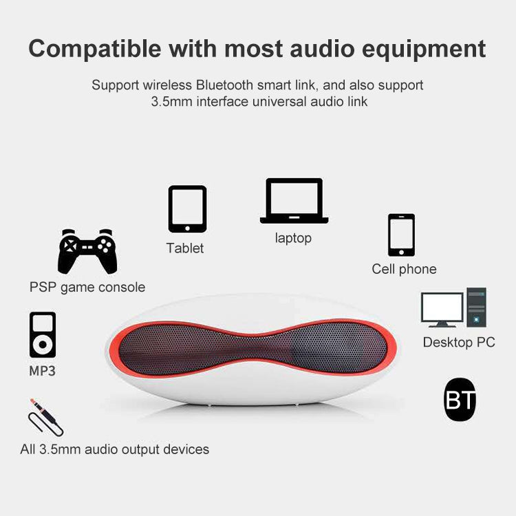 Enceinte Bluetooth mini stéréo 3D forme rugby avec emplacement carte TF (bleu)