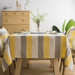 Nappe en tissu pour table rectangulaire rayée, table basse, table ronde, table à manger, 60x60cm, 90x90cm, 100x135cm, 135x135cm, 135x160cm, 135x180cm, 135x200cm, 135x220cm, 135x250cm, 135x260cm, 135x300cm