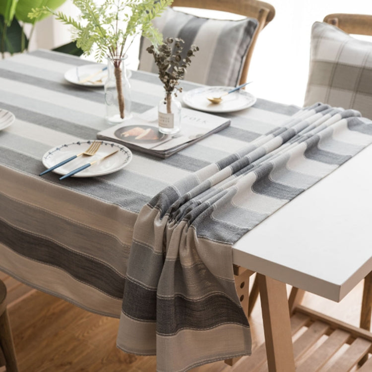 Nappe en tissu pour table rectangulaire rayée, table basse, table ronde, table à manger, 60x60cm, 90x90cm, 100x135cm, 135x135cm, 135x160cm, 135x180cm, 135x200cm, 135x220cm, 135x250cm, 135x260cm, 135x300cm