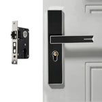 Verrou de porte intérieur en alliage d'aluminium à forte magnétisme silencieux, poignée de quincaillerie de chambre, noir et or petit corps de serrure 50, noir et argent petit corps de serrure 50