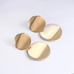 Boucles d'oreilles pendantes rondes uniques en métal pour femmes, Bijoux, Or, Argent