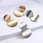 Boucles d'oreilles pendantes rondes uniques en métal pour femmes, Bijoux, Or, Argent
