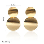 Boucles d'oreilles pendantes rondes uniques en métal pour femmes, Bijoux, Or, Argent