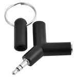 Mini adaptateur audio en Y 3,5 mm mâle vers double prise femelle 3,5 mm pour casque, porte-clés