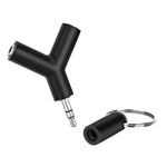 Mini adaptateur audio en Y 3,5 mm mâle vers double prise femelle 3,5 mm pour casque, porte-clés