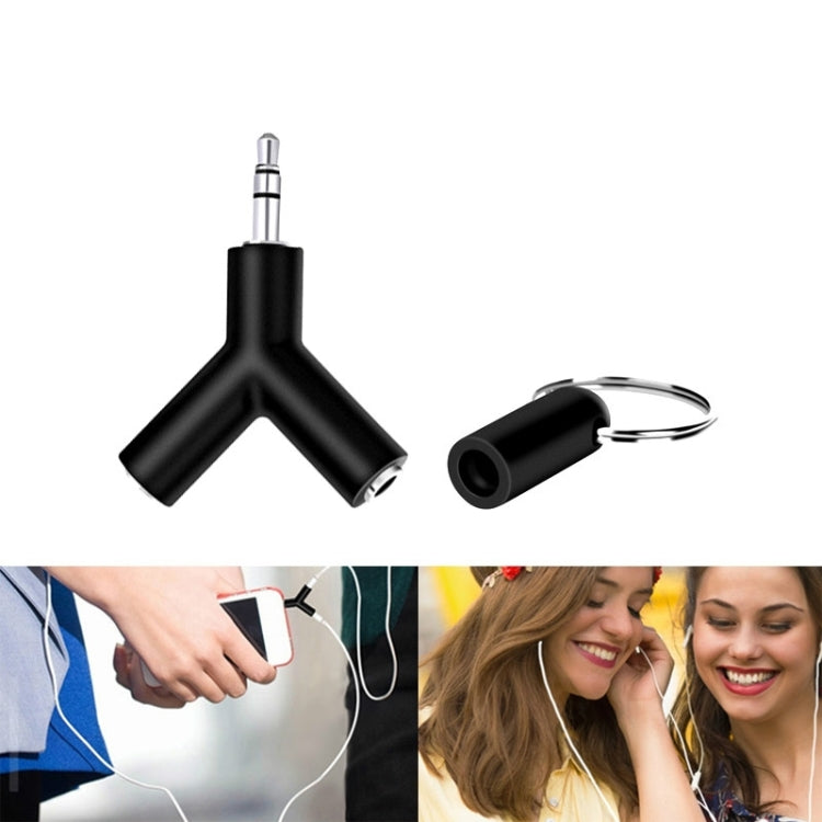 Mini adaptateur audio en Y 3,5 mm mâle vers double prise femelle 3,5 mm pour casque, porte-clés