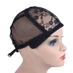 Filet à Cheveux Élastique, Bonnet en Dentelle, Couvre-Nœud, Accessoires pour Perruque, 56CM Noir