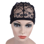 Filet à Cheveux Élastique, Bonnet en Dentelle, Couvre-Nœud, Accessoires pour Perruque, 56CM Noir