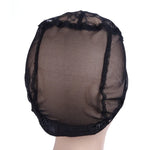 Filet à Cheveux Élastique, Bonnet en Dentelle, Couvre-Nœud, Accessoires pour Perruque, 56CM Noir
