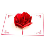 Carte de vœux pop-up 3D Rose Merci Fleurs Fait main Carte vierge vintage Anniversaire Carte cadeau d'amour, Taille : 13x16cm, Fait main Carte vierge