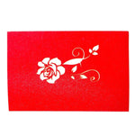 Carte de vœux pop-up 3D Rose Merci Fleurs Fait main Carte vierge vintage Anniversaire Carte cadeau d'amour, Taille : 13x16cm, Fait main Carte vierge