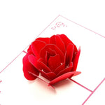 Carte de vœux pop-up 3D Rose Merci Fleurs Fait main Carte vierge vintage Anniversaire Carte cadeau d'amour, Taille : 13x16cm, Fait main Carte vierge