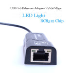 Adaptateur USB vers RJ45 Ethernet 10/100 Mbps, carte réseau USB 2.0 100Mbps